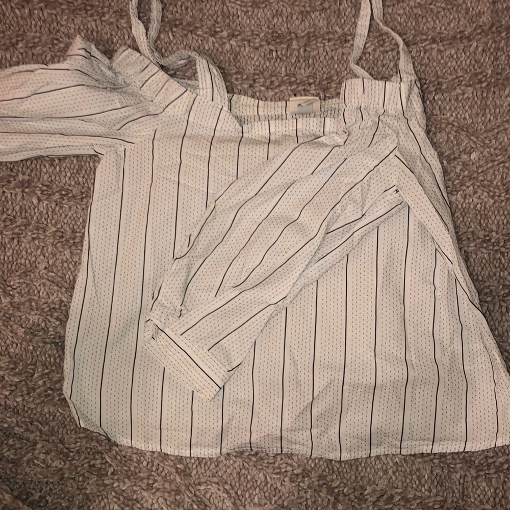 Striped long sleeve blouse
